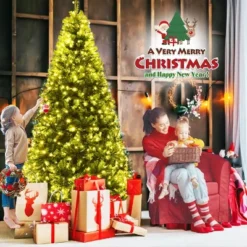 Costway 7Ft Prelit Christmas Tree, Hinged Xmas Tree With 500 Multi-Color, Warm White LED Lights, 1570 PVC Branch, 11 Lighting Modes, Metal Stand 10 Costway 7Ft Prelit Christmas Tree, Hinged Xmas Tree With 500 Multi-Color, Warm White LED Lights, 1570 PVC Branch, 11 Lighting Modes, Metal Stand -National Tree Company Store GUEST a85d1ea7 9c1e 4235 8e4c 810b89233556