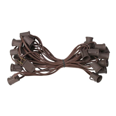 Northlight Commercial Grade C9 Christmas Light Socket Set - 25' Brown Wire - 18 Gauge 1 Northlight Commercial Grade C9 Christmas Light Socket Set - 25' Brown Wire - 18 Gauge