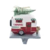 Season's Designs 5.25" Red Retro Camper Christmas Tree Stocking Holder Multicolored Stone Decor For Indoor Use On Mantel Or Tabletop
