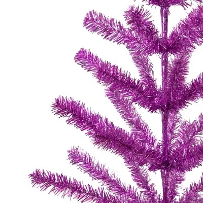Northlight Medium Tinsel Twig Artificial Christmas Tree -3' - Purple - Unlit 3 Northlight Medium Tinsel Twig Artificial Christmas Tree -3' - Purple - Unlit - Image 3