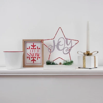 Northlight LED Lighted Star Silhouette Christmas "Joy" Sign - 11" 1 Northlight LED Lighted Star Silhouette Christmas "Joy" Sign - 11"