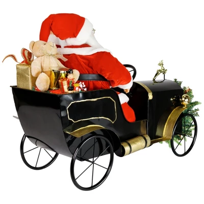 Northlight Animated And Musical Santa Driving Vintage Car Christmas Decoration - 31" 7 Northlight Animated And Musical Santa Driving Vintage Car Christmas Decoration - 31" - Image 7