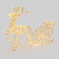 LuxenHome 2-Piece Lighted Reindeer And Sleigh Christmas Yard Decoration, Outdoor Holiday Set With Timer White 13 LuxenHome 2-Piece Lighted Reindeer And Sleigh Christmas Yard Decoration, Outdoor Holiday Set With Timer White -National Tree Company Store GUEST b70ccae8 1e3e 4fc7 9657 570d51ca96c3