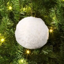 Christmas Fabric White Ball Ornament - Wondershop™