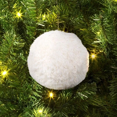 Christmas Fabric White Ball Ornament - Wondershop™ 1 Christmas Fabric White Ball Ornament - Wondershop™