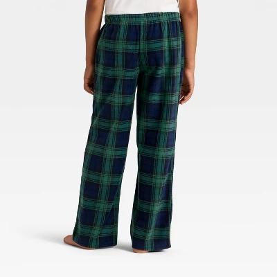 Kids' Plaid Microfleece Holiday Matching Family Pajama Pants - Wondershop™ Navy Blue 2 Kids' Plaid Microfleece Holiday Matching Family Pajama Pants - Wondershop™ Navy Blue - Image 2
