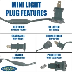 Novelty Lights 50 Light LED Christmas Mini Light Set (Green Wire, 25 Feet) -National Tree Company Store GUEST bb3612b2 52dc 4084 beb4 0d720beae7eb