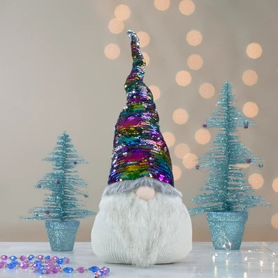 Northlight Gnome With Rainbow Flip Sequin Hat Christmas Decoration - 24" 1 Northlight Gnome With Rainbow Flip Sequin Hat Christmas Decoration - 24"
