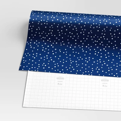 30" 50 Sq Ft Christmas Roll Wrap Dots And Stars On Navy - Wondershop™ 2 30" 50 Sq Ft Christmas Roll Wrap Dots And Stars On Navy - Wondershop™ - Image 2