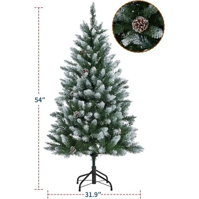 4.5/6/7.5/9ft Pre-Lit Artificial Christmas Tree With Pinecones, Warm White Lights, Hinged Branches, PVC Fir Tips, Easy Assembly 3 4.5/6/7.5/9ft Pre-Lit Artificial Christmas Tree With Pinecones, Warm White Lights, Hinged Branches, PVC Fir Tips, Easy Assembly - Image 3