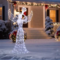 LuxenHome 5Ft Angel Playing Trumpet Outdoor Holiday Decoration With Lights White 14 LuxenHome 5Ft Angel Playing Trumpet Outdoor Holiday Decoration With Lights White -National Tree Company Store GUEST be6ddec9 5f3f 421c 8e1a 7e452fb535d5