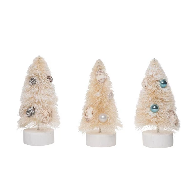 Transpac Coastal Bottle Brush Tree Decor Set Of 3 Christmas Home Decorations For Festive Wood Decor 1 Transpac Coastal Bottle Brush Tree Decor Set Of 3 Christmas Home Decorations For Festive Wood Decor