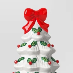 12" Lit Ceramic White Christmas Tree With Red Bow - Wondershop™ 5 12" Lit Ceramic White Christmas Tree With Red Bow - Wondershop™ -National Tree Company Store GUEST c098588d 6fff 453d 9a66 c0de0e128c6f