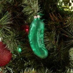 Pickle Glass Christmas Tree Ornament - Wondershop™: Mold-Blown, Indoor Decoration, 5.3" Height