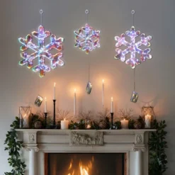 LuxenHome 3-Piece Snowflake Holiday Decoration Set With Battery-Operated Lights Clear 17 LuxenHome 3-Piece Snowflake Holiday Decoration Set With Battery-Operated Lights Clear -National Tree Company Store GUEST c0c9d00b 6a37 46a8 be52 9b3cf14900d0
