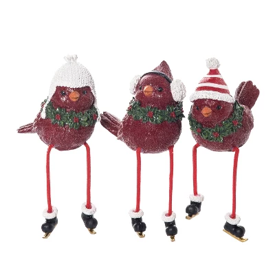 Transpac Resin Cute Cardinal Shelf Sitter Set Of 3 - Festive Christmas Decorative Objects For Home Decor 1 Transpac Resin Cute Cardinal Shelf Sitter Set Of 3 - Festive Christmas Decorative Objects For Home Decor