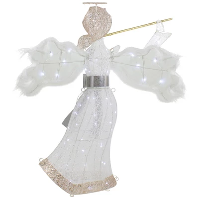 Northlight 36" LED Lighted Lace Angel With Flute Outdoor Christmas Decoration 5 Northlight 36" LED Lighted Lace Angel With Flute Outdoor Christmas Decoration - Image 5