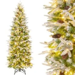 Costway 6/7.5/9 FT Flocked Christmas Tree With 671/913/1310 PE PVC Branch Tips 280/350/470 Warm White LED Lights 21 Costway 6/7.5/9 FT Flocked Christmas Tree With 671/913/1310 PE PVC Branch Tips 280/350/470 Warm White LED Lights -National Tree Company Store GUEST c4c05301 61b5 4ecb 9ef4 5fd051280913