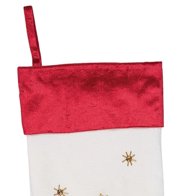 C&F Home Ribbon Decorated Green Christmas Tree On White Background With Red Velvet Cuff Stocking 20.0 Inch 1 C&F Home Ribbon Decorated Green Christmas Tree On White Background With Red Velvet Cuff Stocking 20.0 Inch