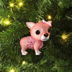 Christmas Glass Pink Chihuahua Ornament - Wondershop™