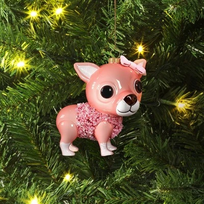 Christmas Glass Pink Chihuahua Ornament - Wondershop™ 1 Christmas Glass Pink Chihuahua Ornament - Wondershop™
