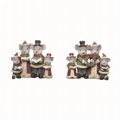 Transpac Resin Mouse Caroler Family Set Of 2 Christmas Home Decorations Festive Decorative Objects 1 Transpac Resin Mouse Caroler Family Set Of 2 Christmas Home Decorations Festive Decorative Objects