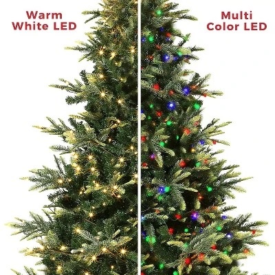 Pre-Lit Artificial Christmas Tree, Spruce Xmas Tree With Thick PE & PVC Branches, UL Listed Warm White Lights, Fire-Resistant, Home, Office 4 Pre-Lit Artificial Christmas Tree, Spruce Xmas Tree With Thick PE & PVC Branches, UL Listed Warm White Lights, Fire-Resistant, Home, Office - Image 4