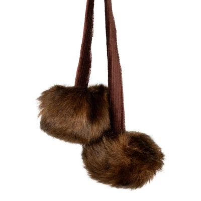 Northlight Mink Faux Fur Christmas Stocking With Pom Poms - 20.5" - Brown 4 Northlight Mink Faux Fur Christmas Stocking With Pom Poms - 20.5" - Brown - Image 4