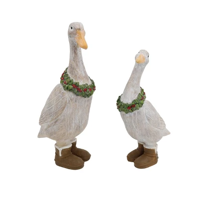 Transpac Set Of 2 Multicolor Resin Ducks With Wreaths Decorative Figurines For Christmas Tabletop Indoor Decor 1 Transpac Set Of 2 Multicolor Resin Ducks With Wreaths Decorative Figurines For Christmas Tabletop Indoor Decor