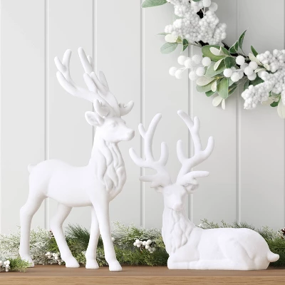 13.5" Christmas Flocked Standing Deer White - Wondershop™ 1 13.5" Christmas Flocked Standing Deer White - Wondershop™