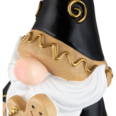 Northlight Gnome Holding Gingerbread Man Cookie Christmas Decoration - 13" - Black 5 Northlight Gnome Holding Gingerbread Man Cookie Christmas Decoration - 13" - Black - Image 5