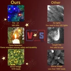 Costway 7Ft Prelit Christmas Tree, Hinged Xmas Tree With 500 Multi-Color, Warm White LED Lights, 1570 PVC Branch, 11 Lighting Modes, Metal Stand 8 Costway 7Ft Prelit Christmas Tree, Hinged Xmas Tree With 500 Multi-Color, Warm White LED Lights, 1570 PVC Branch, 11 Lighting Modes, Metal Stand -National Tree Company Store GUEST d0ab3014 fe57 4d0f b3df 9da2a15f070a