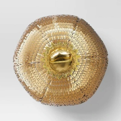 9"x11" 3D Christmas Disco Ball Shape Sequin Pillow Champagne Gold - Wondershop™ 2 9"x11" 3D Christmas Disco Ball Shape Sequin Pillow Champagne Gold - Wondershop™ - Image 2