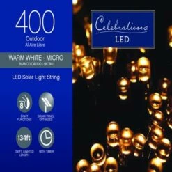 Celebrations LED Micro/5mm Clear/Warm White 400 Ct String Christmas Lights 134 Ft. (Case Of 4)