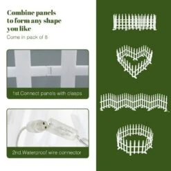 LuxenHome 8-Piece Light Show Fence Design Outdoor Holiday Decoration White 19 LuxenHome 8-Piece Light Show Fence Design Outdoor Holiday Decoration White -National Tree Company Store GUEST d1a56ba3 c2f3 4fa0 95f4 e5f0774b0707