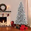 7.5ft Pre-lit Artificial Christmas Tree Flocked Full Bradford Fir: Puleo, Incandescent Lights, Easy Setup