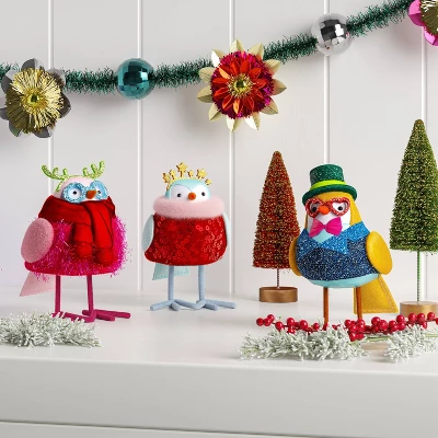 3pk Christmas Featherly Friends Decor - Wondershop™ 1 3pk Christmas Featherly Friends Decor - Wondershop™