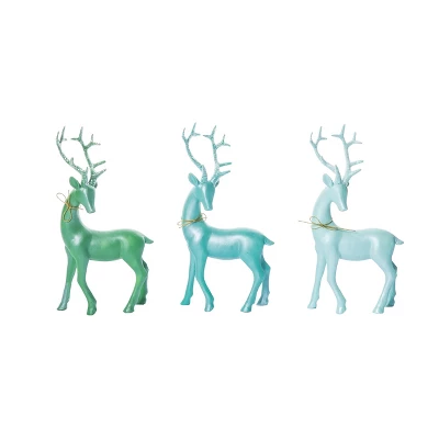 Transpac Small Metallic Reindeer Decor Set Of 3 Christmas Home Decorations Polyester Decorative Objects 1 Transpac Small Metallic Reindeer Decor Set Of 3 Christmas Home Decorations Polyester Decorative Objects