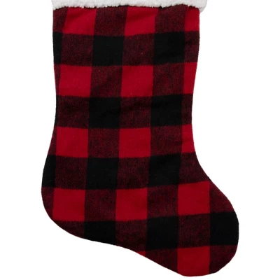 Northlight 23" Black And Red Rustic Buffalo Plaid Christmas Stocking 3 Northlight 23" Black And Red Rustic Buffalo Plaid Christmas Stocking - Image 3