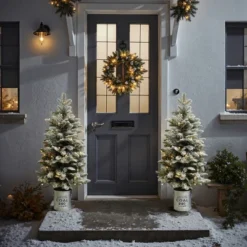 LuxenHome 4Ft Artificial Flocked Fir Christmas Tree Potted With Battery-Operated Lights Green 16 LuxenHome 4Ft Artificial Flocked Fir Christmas Tree Potted With Battery-Operated Lights Green -National Tree Company Store GUEST d4b9274a 3f14 4c83 b2de 756704cee10c