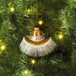 Christmas Glass Gold Cowboy Hat Ornament - Wondershop™