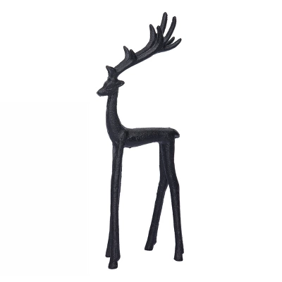 Transpac Set Of 2 Iron Reindeer Figurines Black Metal Christmas Tabletop Decor For Holiday Celebrations And Gift Giving 4 Transpac Set Of 2 Iron Reindeer Figurines Black Metal Christmas Tabletop Decor For Holiday Celebrations And Gift Giving - Image 4
