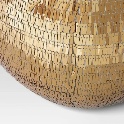 9"x11" 3D Christmas Disco Ball Shape Sequin Pillow Champagne Gold - Wondershop™ 3 9"x11" 3D Christmas Disco Ball Shape Sequin Pillow Champagne Gold - Wondershop™ - Image 3