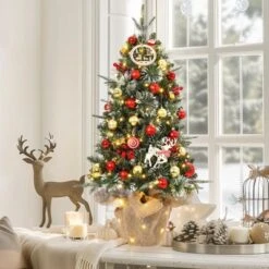 Homhougo 3FT 2-Pack Tabletop Flocked Christmas Trees With Cloth Bag Base, Small Decor For Office Or Entry 9 Homhougo 3FT 2-Pack Tabletop Flocked Christmas Trees With Cloth Bag Base, Small Decor For Office Or Entry -National Tree Company Store GUEST dc895dc4 bb28 4440 b6df e3f7c28d0a9e