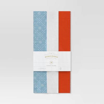 30ct Christmas Tissue Paper Blue/Red/White - Wondershop™ 2 30ct Christmas Tissue Paper Blue/Red/White - Wondershop™ - Image 2