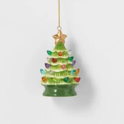 Lit Ceramic Retro Christmas Tree Ornament - Wondershop™ -National Tree Company Store GUEST ddb44c80 8bcd 4e09 88d0 18792ad8ca7c