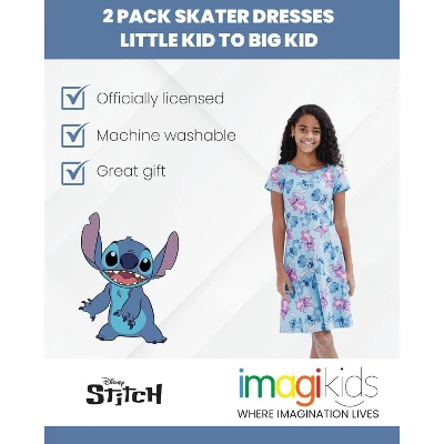 Disney Junior Girls 2 Pack Skater Dresses Little Kid To Big Kid 2 Disney Junior Girls 2 Pack Skater Dresses Little Kid To Big Kid - Image 2