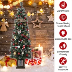 6FT Potted Christmas Tree With 140 Warm LED Lights – Artificial Outdoor Decor For Front Door, Porch, Includes Light Box, Pencil Tree 10 6FT Potted Christmas Tree With 140 Warm LED Lights – Artificial Outdoor Decor For Front Door, Porch, Includes Light Box, Pencil Tree -National Tree Company Store GUEST dfcdf386 07ed 4a00 a6a0 437ce3012326