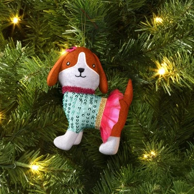 4" Christmas Dog With Pink Skirt Ornament - Wondershop™ 1 4" Christmas Dog With Pink Skirt Ornament - Wondershop™