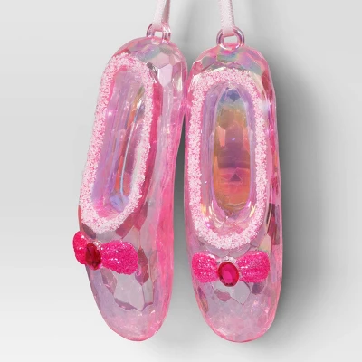 Christmas Pink Plastic Ballet Slippers Ornament - Wondershop™ 2 Christmas Pink Plastic Ballet Slippers Ornament - Wondershop™ - Image 2